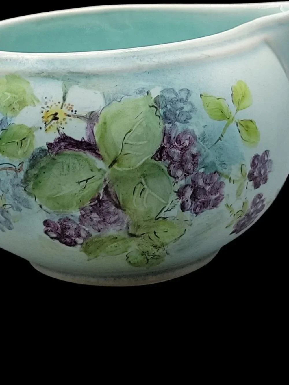 Vtg Lu-Ray Pastels Windsor Blue Gravy Boat Hand-Painted by Carmen Bussman 1521